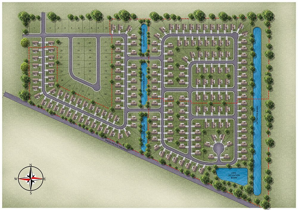 Brownstone Estates — original subdivision planning map.