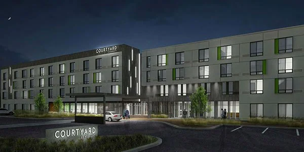 Courtyard by Marriott — architectural rendering.